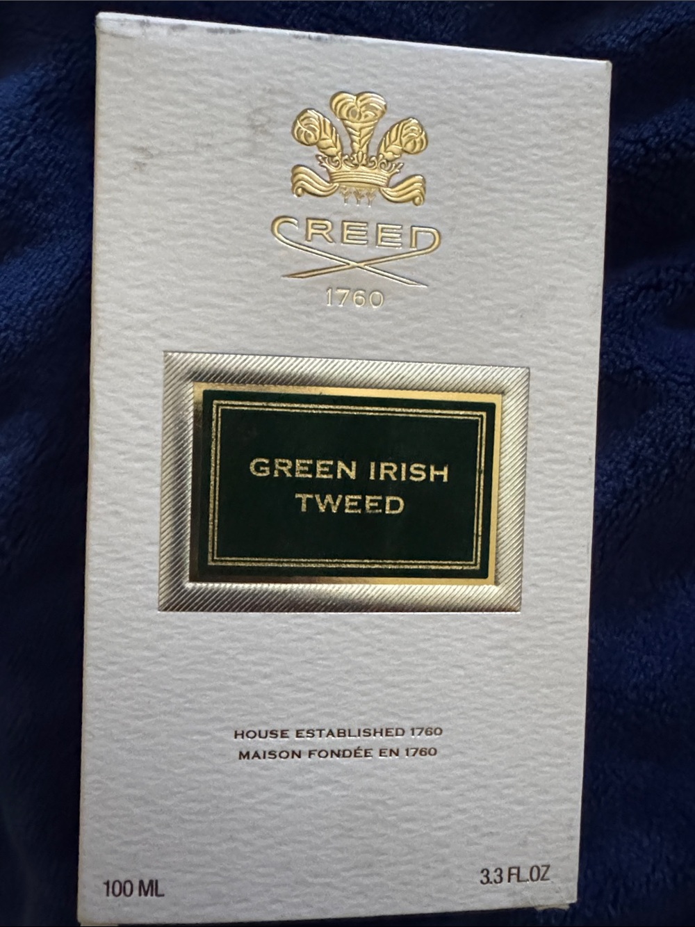 Creed Green Irish Tweed Box - White, Green & Gold Accents